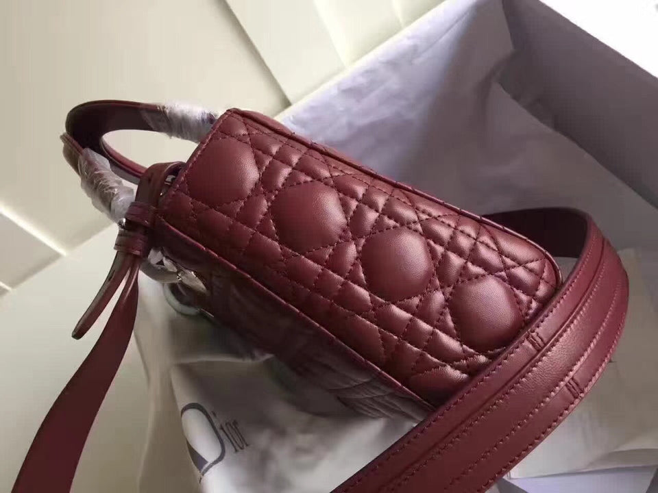 Dior My Lady Dior Bag In Bordeaux Lambskin