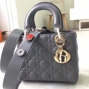 Dior My Lady Dior Bag In Grey Lambskin