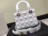 Dior My Lady Dior Bag In White Lambskin