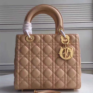 Dior Medium Lady Dior Bag In Apricot Lambskin