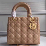 Dior Medium Lady Dior Bag In Apricot Lambskin