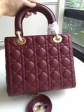 Dior Medium Lady Dior Bag In Bordeaux Lambskin