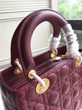 Dior Medium Lady Dior Bag In Bordeaux Lambskin