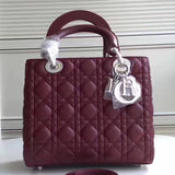 Dior Medium Lady Dior Bag In Bordeaux Lambskin