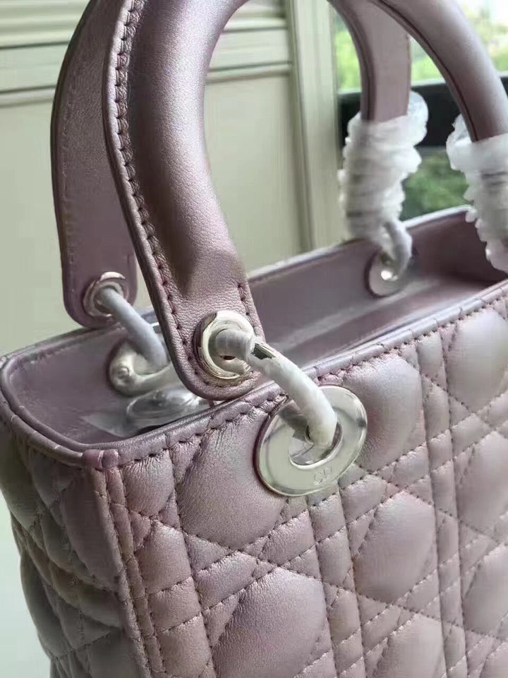 Dior Medium Lady Dior Bag In Champagne Lambskin