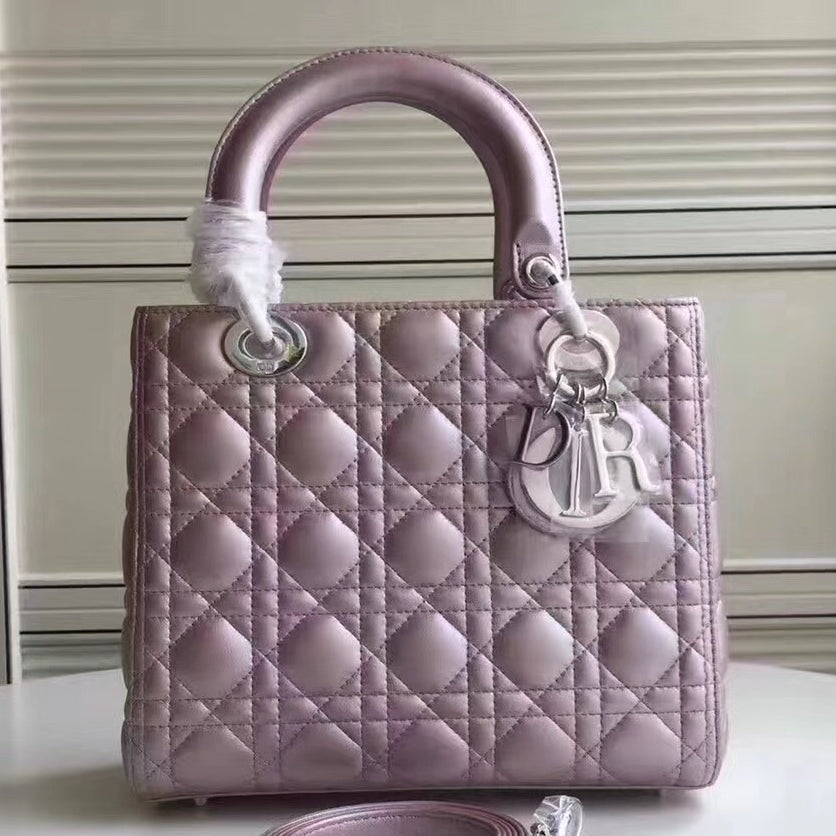 Dior Medium Lady Dior Bag In Champagne Lambskin