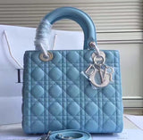 Dior Medium Lady Dior Bag In Celeste Lambskin