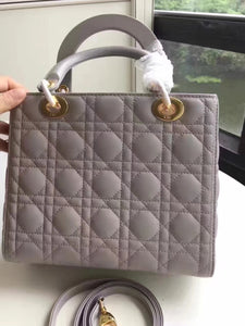 Dior Medium Lady Dior Bag In Grey Lambskin