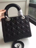 Dior Medium Lady Dior Bag In Black Lambskin