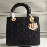 Dior Medium Lady Dior Bag In Black Lambskin