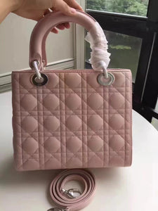 Dior Medium Lady Dior Bag In Pink Lambskin