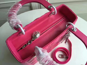 Dior Medium Lady Dior Bag In Rose Red Lambskin