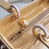 Dior Medium Lady Dior Bag In Apricot Patent Leather