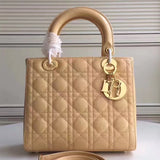 Dior Medium Lady Dior Bag In Apricot Patent Leather