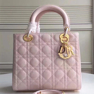 Dior Medium Lady Dior Bag In Pink Patent Leather