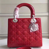 Dior Medium Lady Dior Bag In Red Patent Leather