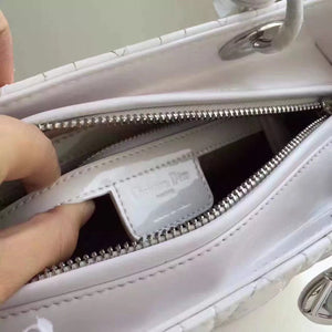 Dior Medium Lady Dior Bag In White Patent Leather