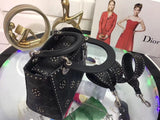 Dior Medium Lady Dior Bag In Black Studded Calfskin