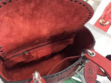 Dior Medium Lady Dior Bag In Red Studded Calfskin