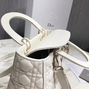 Dior Medium Lady Dior Bag In White Ultra Matte Calfskin