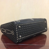 Dior Large Lady Dior Bag In Black Studded Calfskin