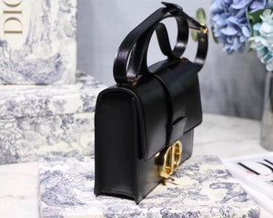 Dior 30 Montaigne Shoulder Bag In Black Calfskin