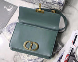 Dior 30 Montaigne Shoulder Bag In Storm Blue Calfskin