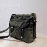 Dior Diorcamp Messenger Bag In Green Camouflage Canvas