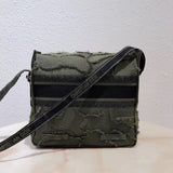 Dior Diorcamp Messenger Bag In Green Camouflage Canvas