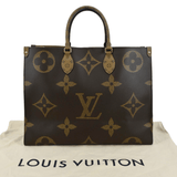 LOUIS VUITTON Onthego GM Giant Monogram Canvas Tote Shoulder Bag Brown