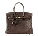 Hermes Birkin 30 Gris Elephant Matte Alligator Bag