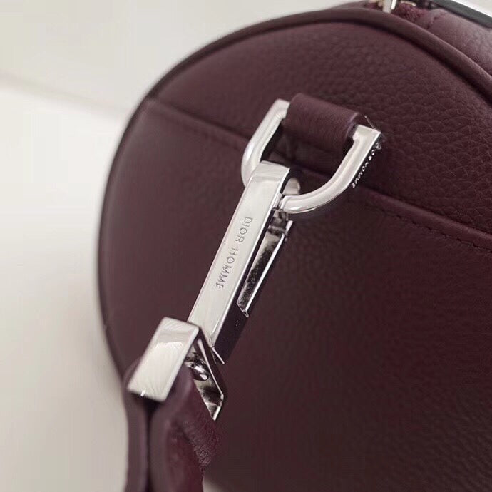 Dior Roller Pouch In Burgundy Grained Calfskin