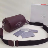 Dior Roller Pouch In Burgundy Grained Calfskin