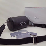 Dior Roller Pouch In Black Grained Calfskin