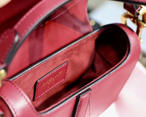 Dior Mini Saddle Bag In Red Calfskin