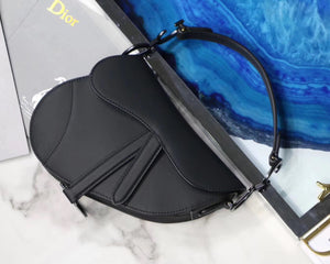 Dior Mini Saddle Bag In Black Ultra Matte Leather