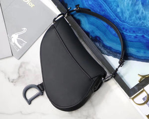 Dior Mini Saddle Bag In Black Ultra Matte Leather