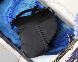 Dior Mini Saddle Bag In Black Ultra Matte Leather