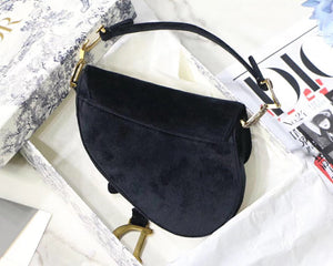 Dior Mini Saddle Bag In Black Velvet