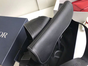 Dior Men's Saddle Belt Bag In Black Grained Calfskin