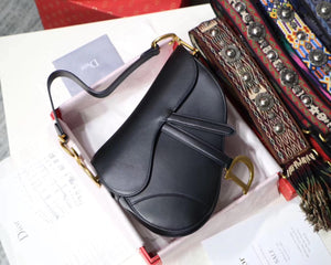 Dior Saddle Bag In Black Calfskin