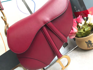 Dior Saddle Bag In Red Calfskin