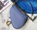 Dior Saddle Bag In Denim Blue Grained Calfskin