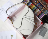 Dior Saddle Bag In White Grained Calfskin