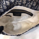 Dior Saddle Bag In Blue Oblique Jacquard Canvas