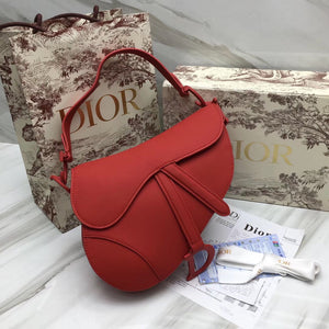 Dior Saddle Bag In Cherry Red Matte Calfskin