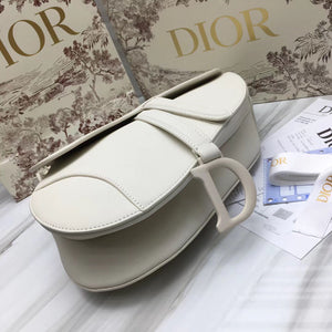 Dior Saddle Bag In White Matte Calfskin