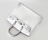 Hermes Birkin 25 Ultra Rare Metallic Silver Chevre Palladium Hardware