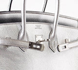 Hermes Birkin 25 Ultra Rare Metallic Silver Chevre Palladium Hardware