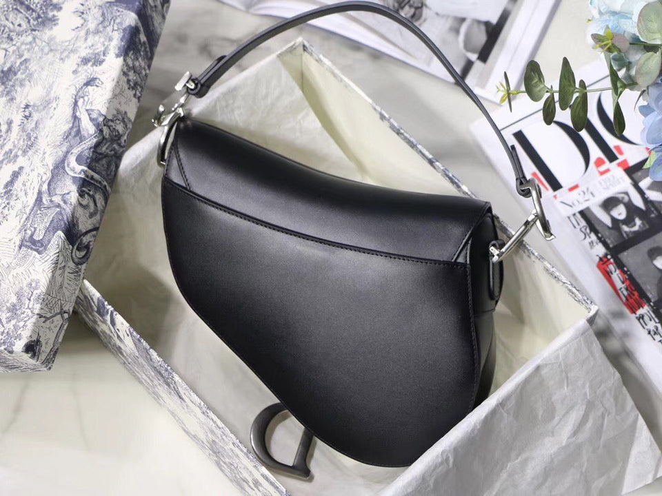 Dior Saddle Bag In Black Soft Calfskin